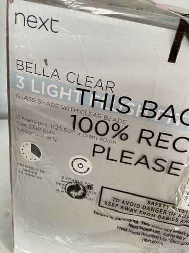 Brand New NXT BELLA CLEAR 3 Light Flush Fitting Sealed in a original Box - Picture 7 of 17