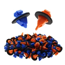 100x New 75396-35020 Nylon Flare Moulding Clips for Toyota Assy / Blue & Orange