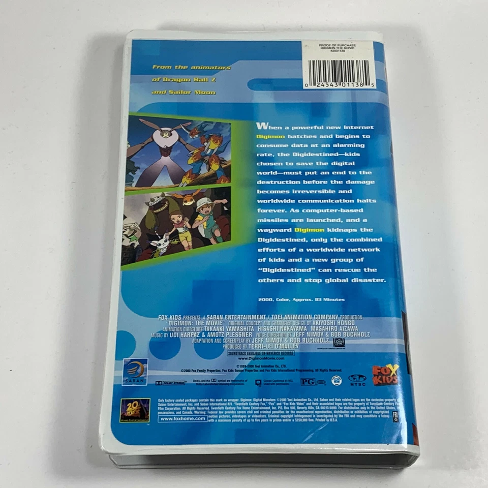 Digimon The Movie VHS 2000 Clamshell Case Animated Cartoon Full Length Film - Image 3 of 4