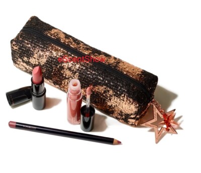 MAC STARLIT NEUTRAL LIP BAG AMONG STAR ASPIRING LIPSTICK LIPGLASS DERVISH PENCIL
