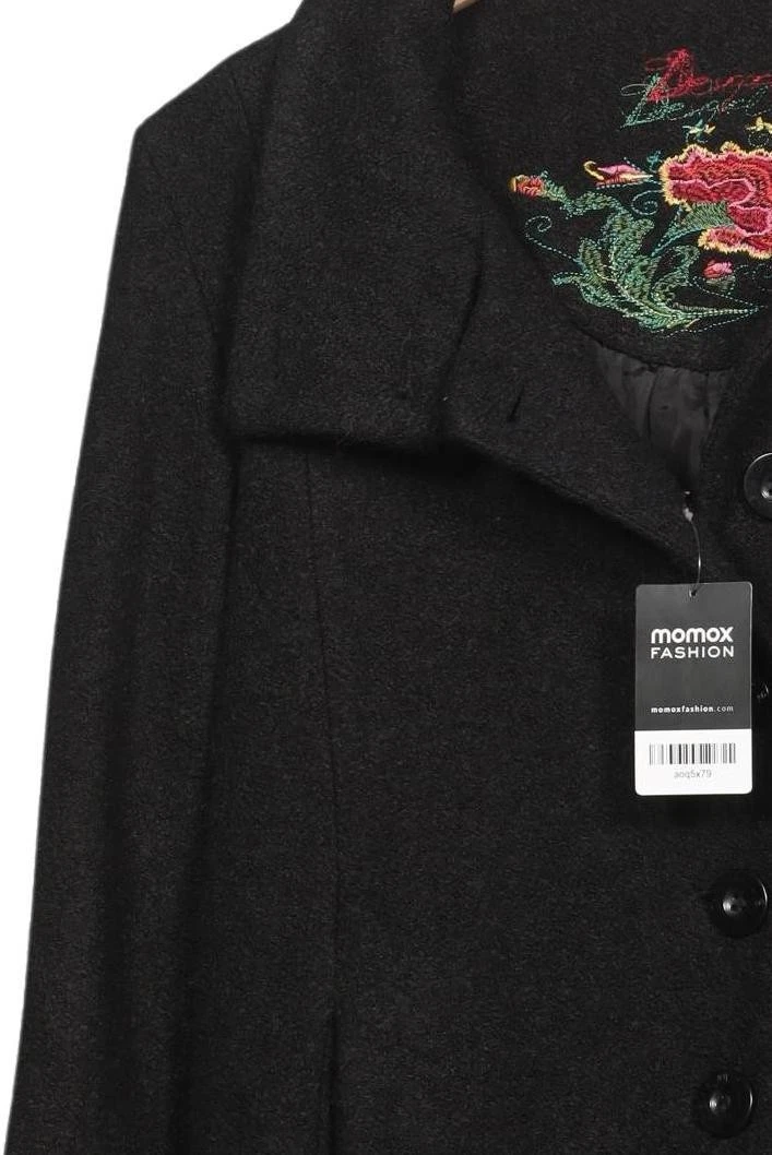 Desigual Mantel Damen Jacke Parka Gr. 42 Wolle Schwarz #93ys1o9
