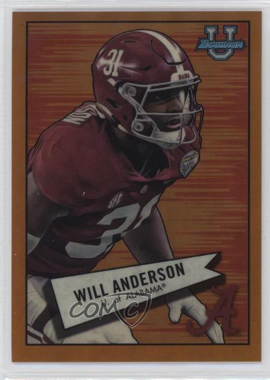 2022 Bowman U Chrome 1952 Orange Refractor 7/25 Will Anderson #52BF-3 17oo