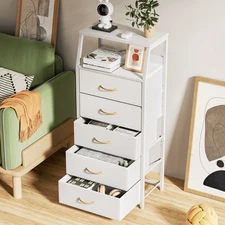 5 Drawer Dresser for Bedroom Tall Chest of Drawers Storage Tower Organizer