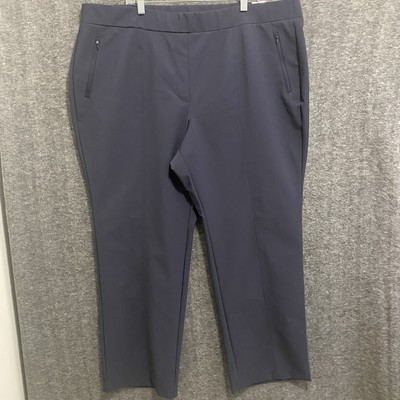 NEW Lane Bryant On the Go Pants Women 24 Navy Blue Pull On Straight Mid Rise $79