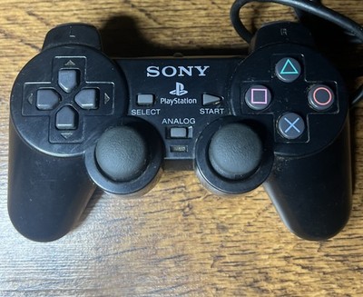 Sony PS2 BLACK Wired Controller OEM DualShock PlayStation 2; AUTHENTIC; Tested