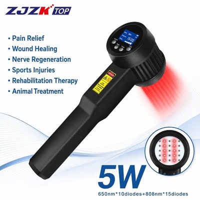 5W Cold Laser Therapy Device 650nm 808nm for Pain Relief Arthritis Sciatica
