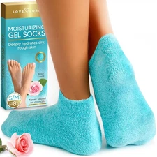 Moisturizing Socks - Gel Silicone Aloe Spa Socks (Up to Size 8.5) Infused with V