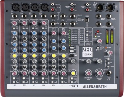 Allen & Heath ZEd-10FX 6-Kanal DJ PA Mixer Studio Mischpult Effekt EQ USB