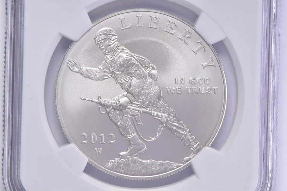 MS70 2012-W Infantry Soldier Commemorative Silver Dollar $1 NGC Brown Lbl *5957 - Image 3 of 4