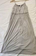 Vintage Midi Dress Y2K GAP Babydoll Large Gray Cottagecore Fairy Milkmaid Peasan