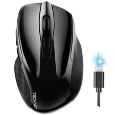 Wireless Mouse Bluetooth 5.0 2.4G Rechargeable 4800 DPI Silent 6 Button Black