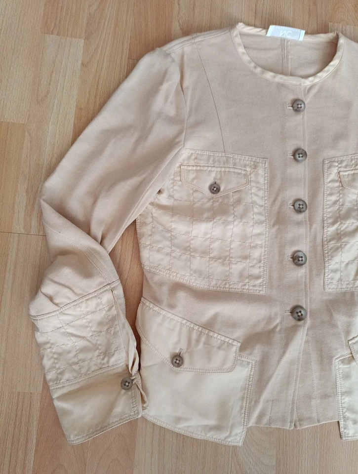 Sommer Jacke Blazer NC Nice Connection jersey Beige M 38  Cotton Seide - Bild 3 von 4