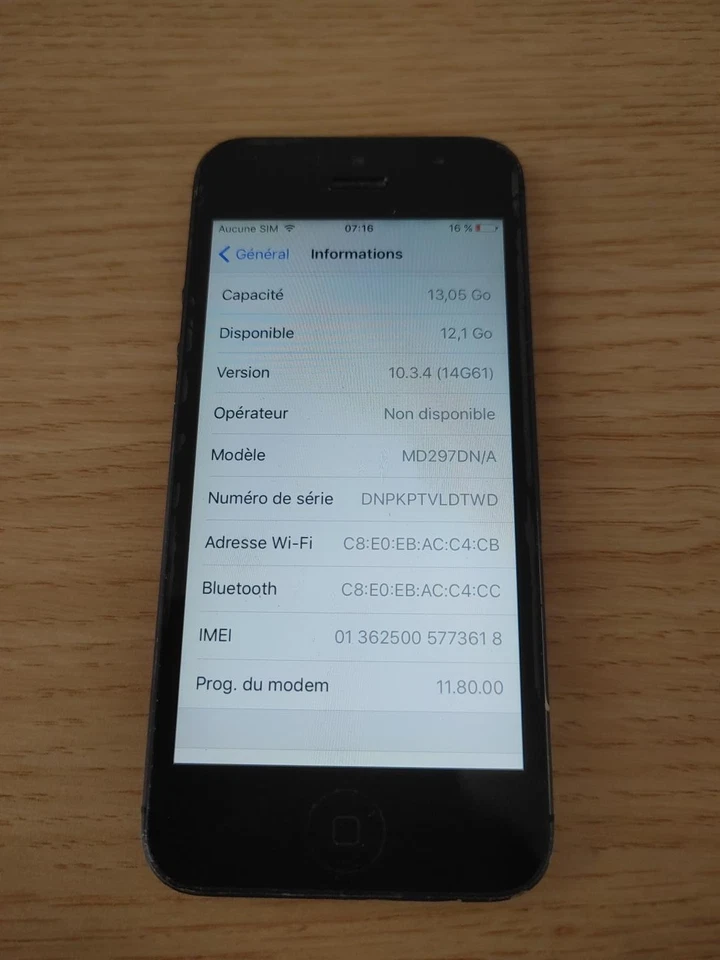 📱 Apple iPhone 5 Bloqué Icloud HS Pour Pièces/Réparation, photo 4 sur 5