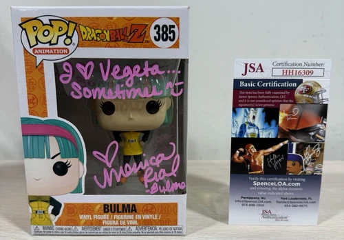 FUNKO POP! ANIMATION Dragonball Z #385 Bulma Signed Monica Rial JSA COA DBZ