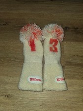 Vintage Mid Century Wilson Golf Driver Club Head Covers Pom Pom Pair 1  3 Wood