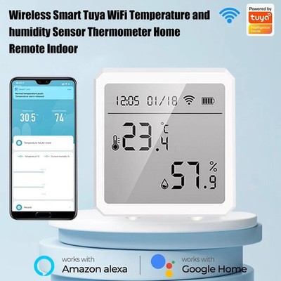 Tuya Smart WiFi Temperature Sen-sor Humidity Detector LCD Hygrometer Thermometer