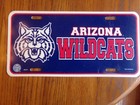 "ARIZONA WILDCATS" NCAA Basketball Souvenir Blue Plastic License Plate NWT $10 — photo 1