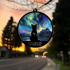 Personalized Dog Memorial Suncatcher, Custom Pet Loss Sympathy Window Hanging