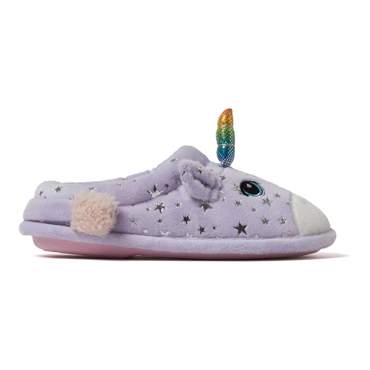 SAOLA NUOVE pantofole bambini Dearfoams peluche unicorno memory foam taglia 4 5 viola suola rigida