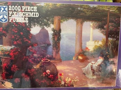 F.X. Schmidt Puzzle 2000 Pcs ON THE TERRACE AT CAPRI  36 1/4 X 25 1/2 NEW