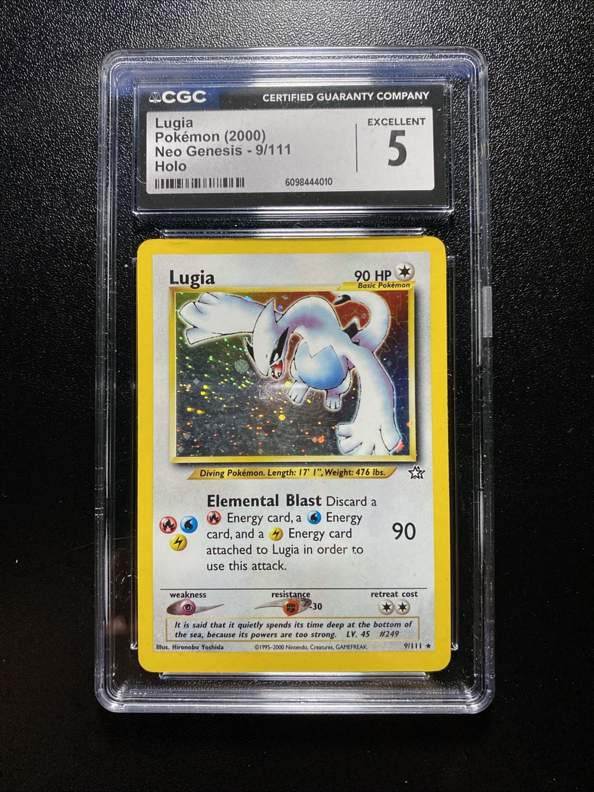 CGC 5 Lugia 2000 Neo Genesis 9/111 Holo Pokemon Card