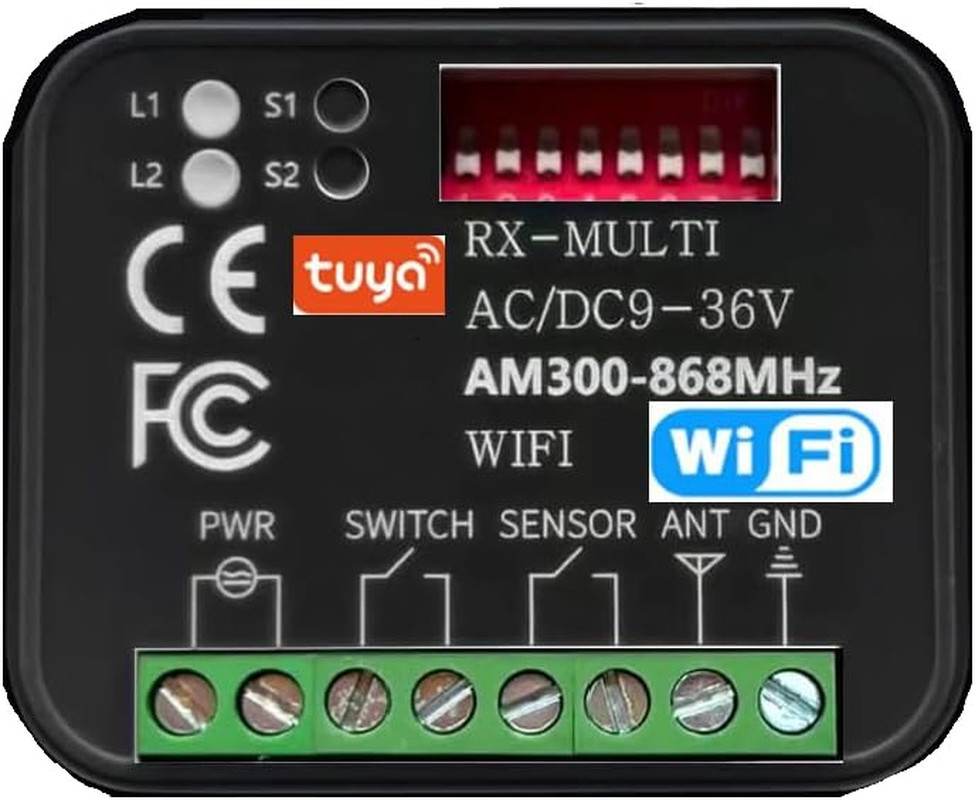 Ricevente Wifi Cancello Universale X Cancelli 9-36V Multifrequenza 300-868Mhz Mo