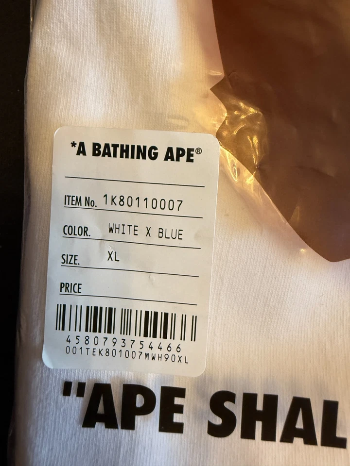 Camiseta A Bathing Ape BAPE ABC Camuflada Azul Lateral Tiburones BLANCA XL NUEVA CON ETIQUETAS en Bolsa Foto 3 de 4