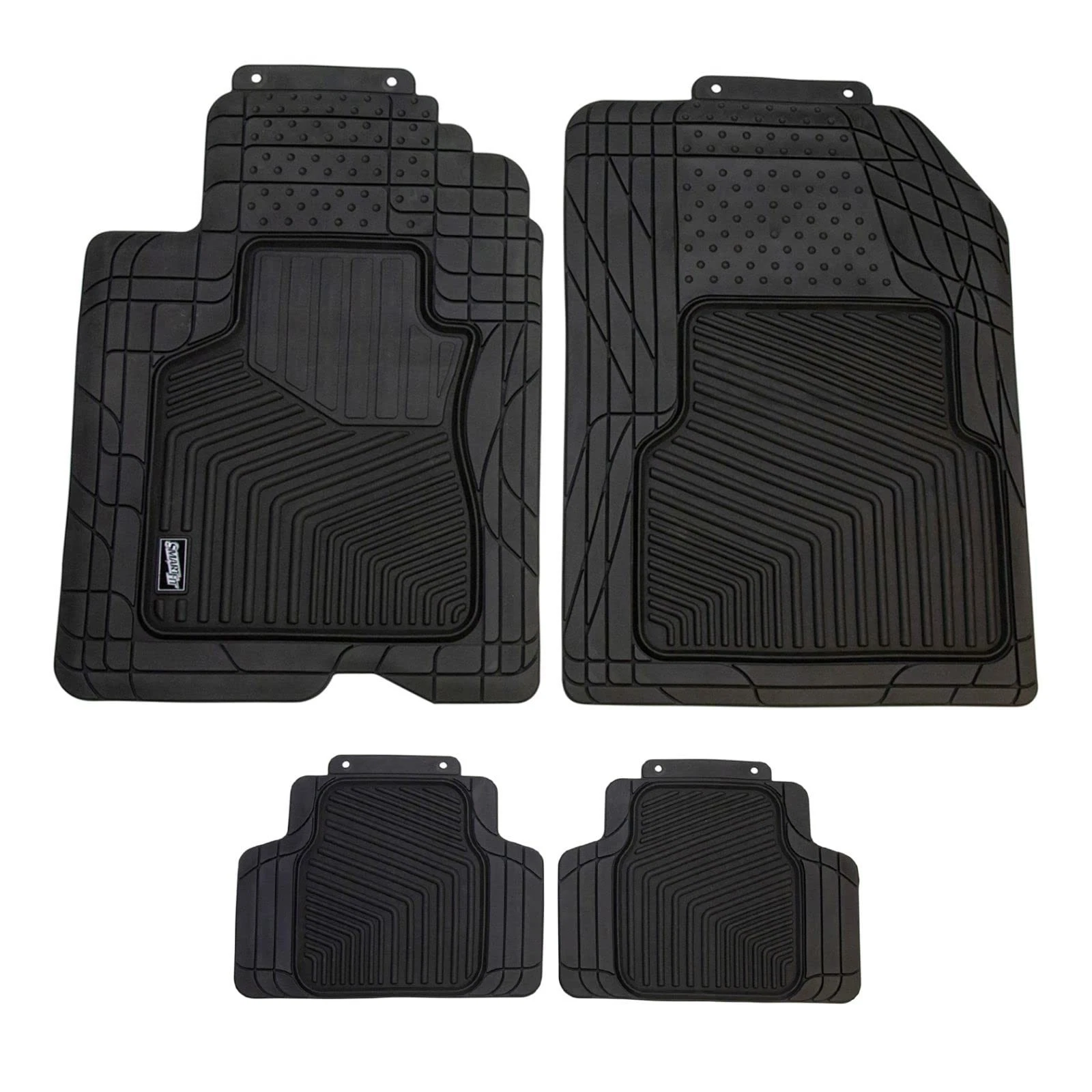 Black Rubber Floor Mat Set of 4