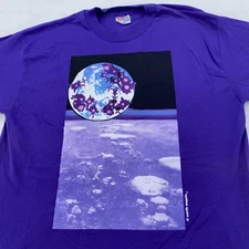 Vintage Moon Earth Angels Shirt Mens L/XL Floral Graphic Art Hanes 90s USA