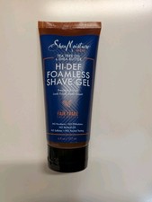 New Shea Moisture Hi Def Foamless Shave Gel Tea Tree Oil Shea Butter 6 oz