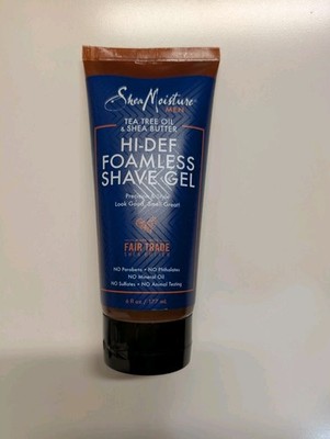 New Shea Moisture Hi Def Foamless Shave Gel Tea Tree Oil Shea Butter 6 oz 