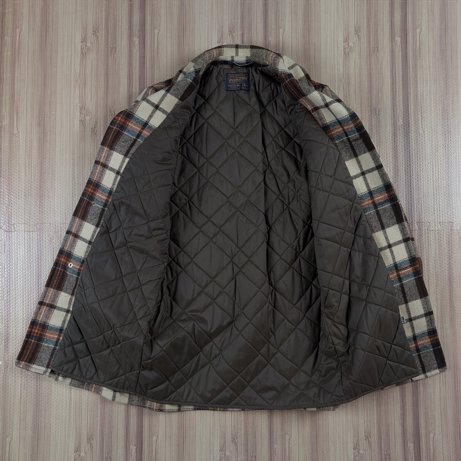 Vintage Pendleton Wool Large Jacket Coat Plaid Qu… - image 3