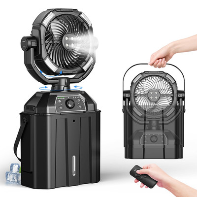 Kocyare Misting Fan 7L Bucket 90Oscillating 4 Spray Mister 25000Mah