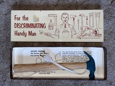 Vintage 1966 ELECTRIC HAMMER Gag Novelty Gift for Handyman by Leister Game Co.