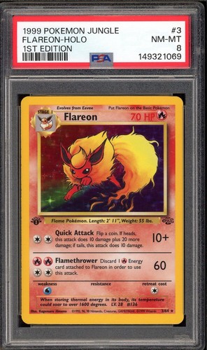 Flareon (1st Edition) graded PSA 8 for sale on eBay