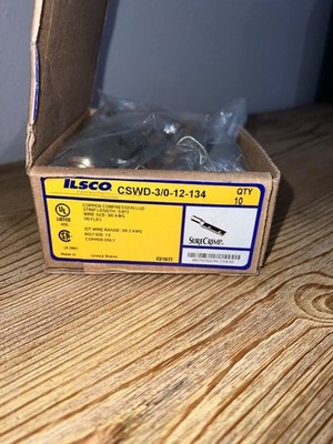 ILSCO Copper Compression Lug CSWD-3/0-12-134 , SureCrimp 0.812 Strip Length