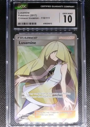 CGC 10 Lusamine 2017 Crimson Invasion 110/111 Ultra Rare Holo Pokemon Card