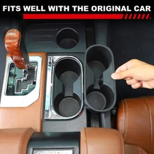 Black TPE Center Control Cup Holder Beverage Holder For Toyota Tundra 2014-2021