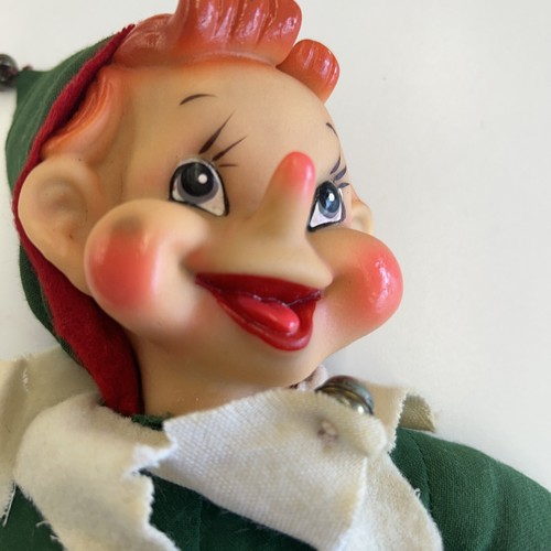 12” Green And Red Elf Plush Christmas Doll Pixie Cloth Japan Vintage Old - Picture 3 of 8