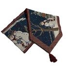 Tapestry 13" x 72” Snowman Cat Sheep Cardinal Tasseled Table Runner Made USA