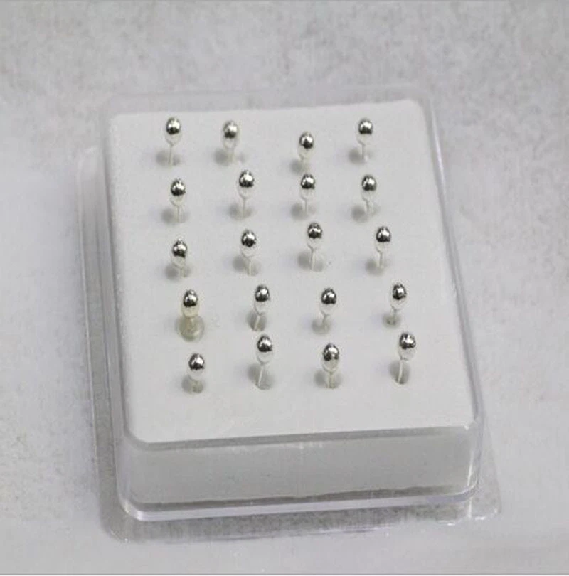 Venta al por mayor 20 PIEZAS Cuentas de plata esterlina maciza de 2 mm/3 mm Barra recta Barra Nariz Perno Foto 3 de 4