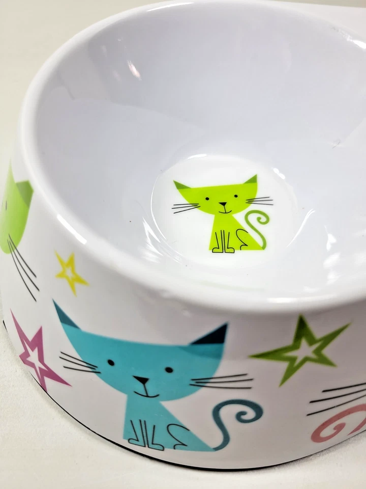 Новый с Ярлыками цветной Whisker City меламин Cat еды и воды двойной миски 10 унций Ea - Изображение 4 из 4