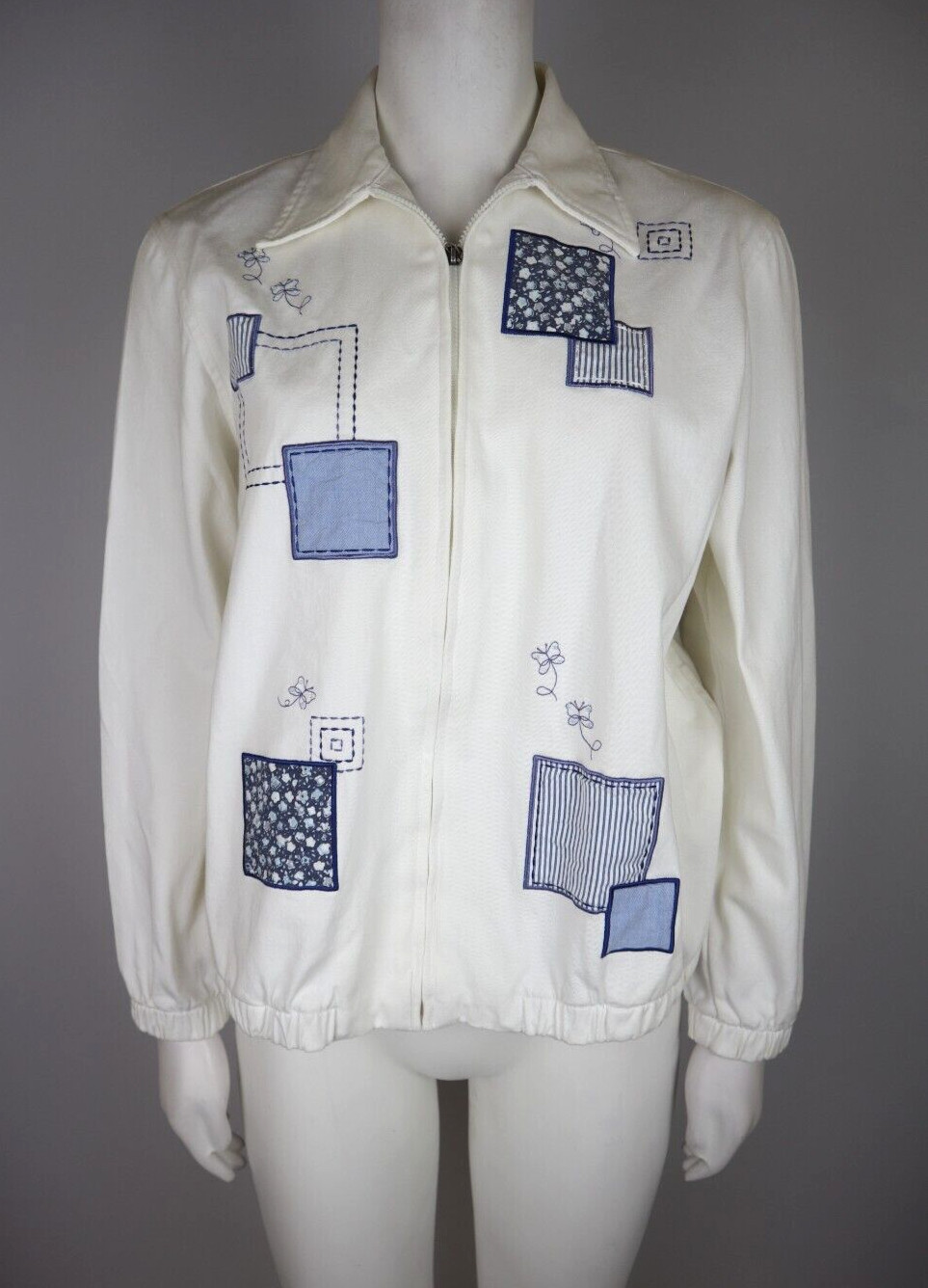 ALFRED DUNNER - WOMEN'S WHITE PATCHWORK BUTTERFLY… - image 1