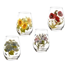 Portmeirion Botanic Garden Stemless Wine Glass - Set of 4