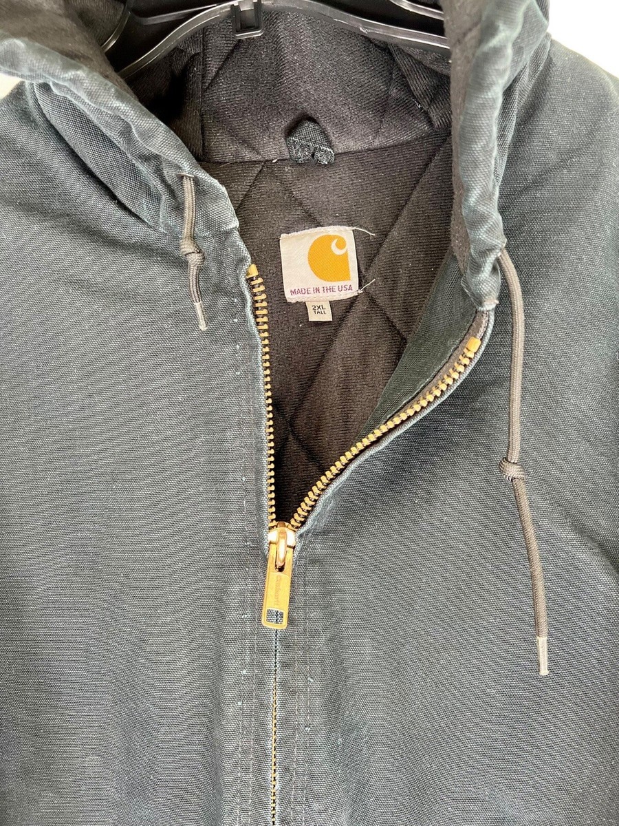 Carhartt 125 Years Black Canvas Hooded Jacket J140 BLK - Mens Size