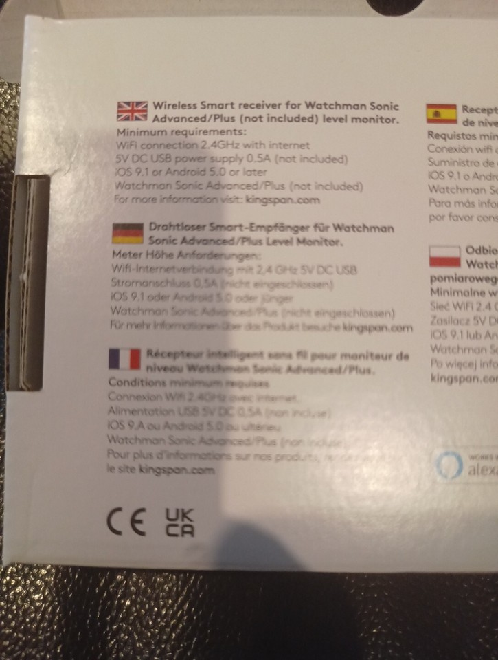 Kingspan Watchman Sensit Smart WIFI Heating Oil Tank Level Gauge USB