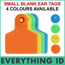 100 SMALL 5x4cm LIVESTOCK EAR TAGS SHEEP COW PIG CATTLE BLANK ANIMAL PLASTIC