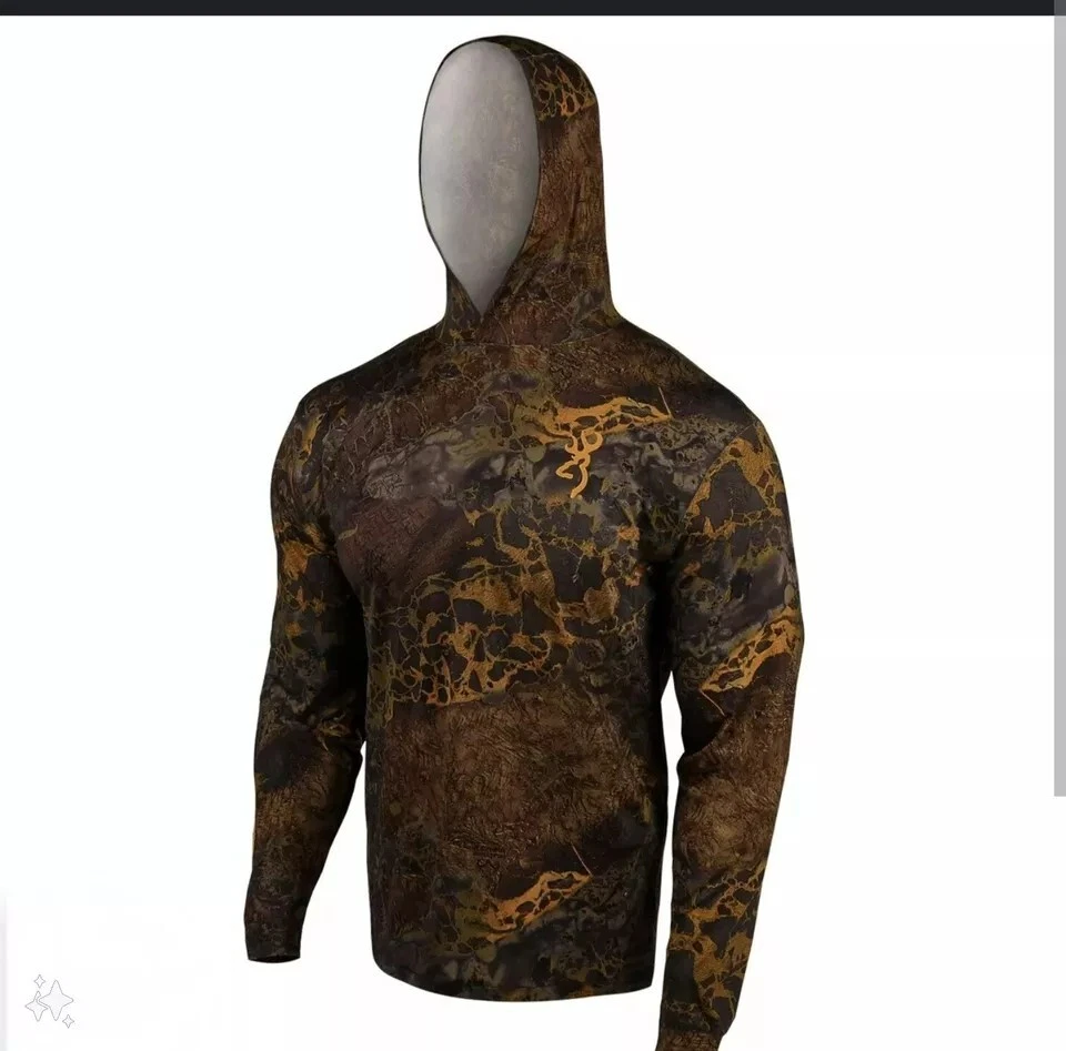 BROWNING TECH PERFORMANCE HOODED LONG SLEEVE CAMO T- SHIRT HUNTING HOODIE - XL - Image 2 of 4