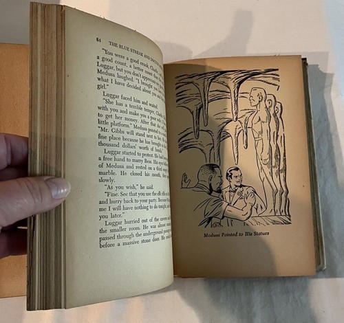 Blue Streak and Doctor Medusa 1946 by Art Elder with Dust Cover Superhero READ - Picture 10 of 16