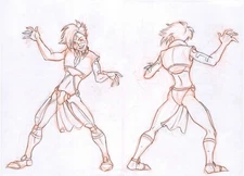 MEDIEVAL WAR GAME Hand Drawn Character Concept Art Design MARCO ARANTES 16"x11" 